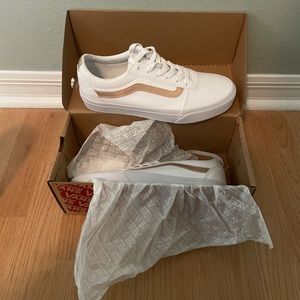White/Rose Gold 8.5 Vans